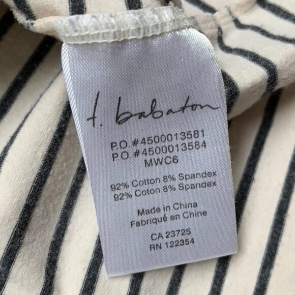 Aritzia Babaton Stripe T-shirt Top 3/4 Length sleeve Stretch Cotton Size XS - Picture 10 of 16